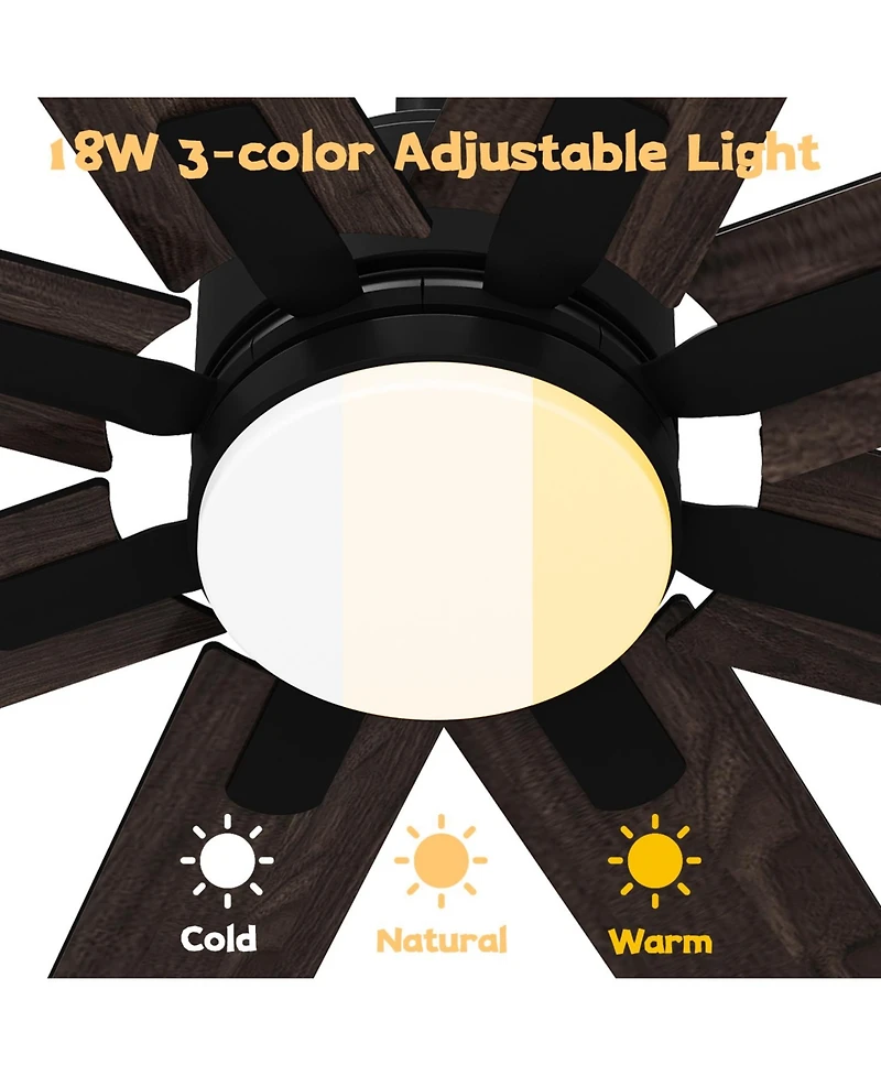 72 inch ceiling fan with light, can be used indoors and outdoors, with remote control, reversible Dc motor, no noise, suitable for bedroom, living roo