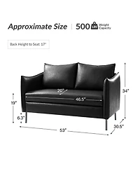 Monroe Modern Industrial-Style Pu Leather Sofa with Sturdy Metal Legs And Movable Seat
