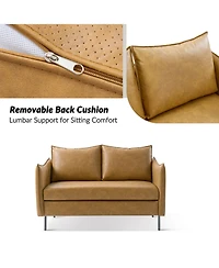 Monroe Modern Industrial-Style Pu Leather Sofa with Sturdy Metal Legs And Movable Seat