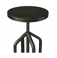 Wood and Iron Backless Swivel Bar Chair