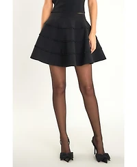 endless rose Women's Pearl Trim Circle Skirt