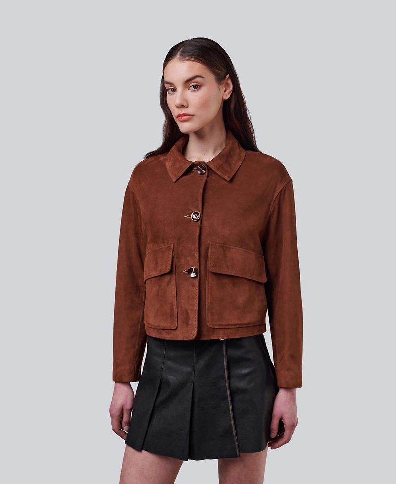 Furniq Uk Women's Cropped Suede Jacket, Created for Macy's