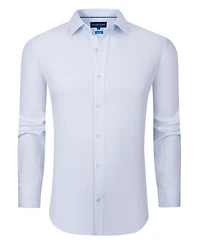 Dylan Park Men's Four Way Stretch Plaid Print Button Down Dress Shirt