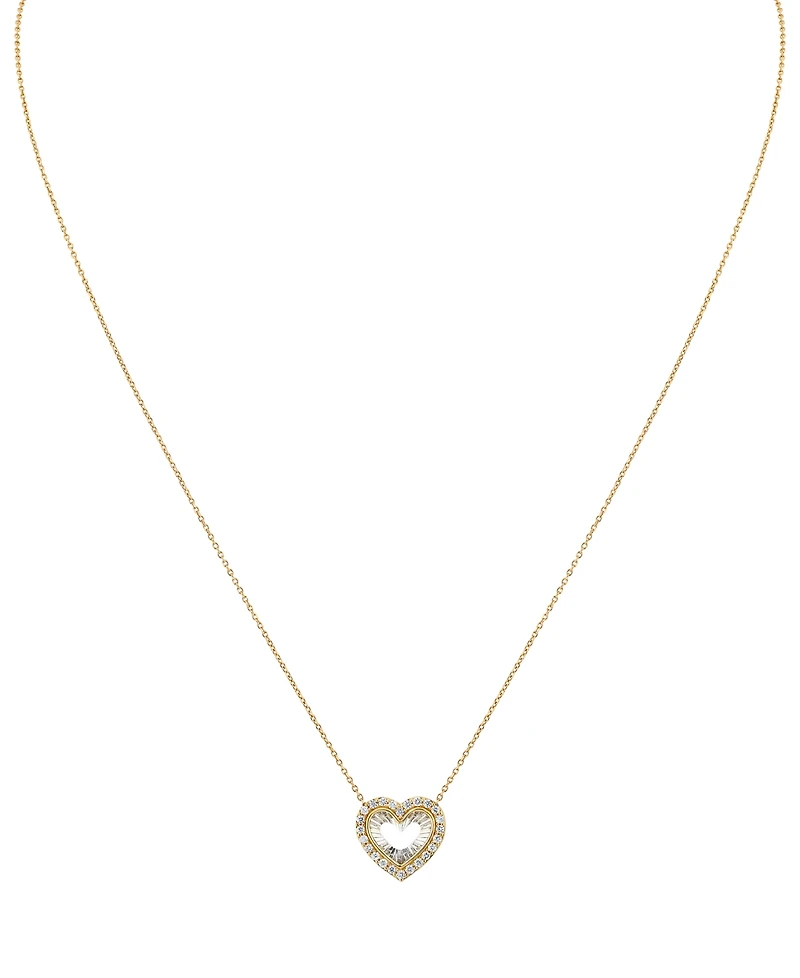 Diamond Heart 18" Pendant Necklace (1/4 ct. t.w.) in 14k Two-Tone Gold