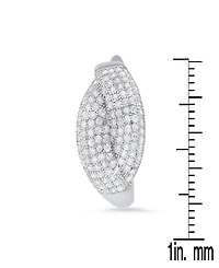 Steeltime Women's Sterling Silver and Simulated Diamonds Braid Hoops Earrings