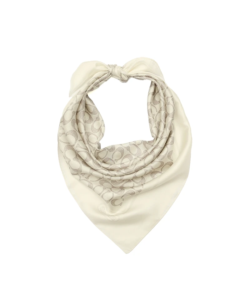 Coach Women's Textured Signature Print Silk Square Scarf
