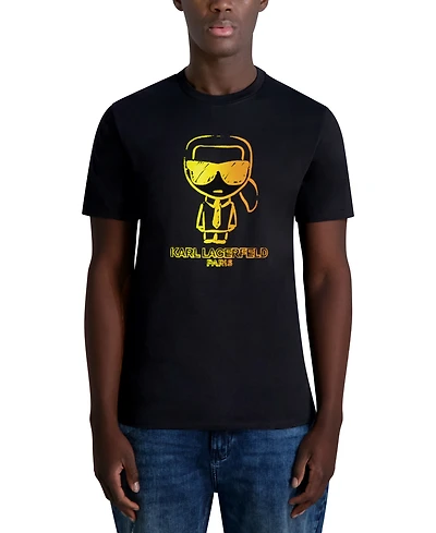 Karl Lagerfeld Paris Men's Outline Character Logo Graphic T-Shirt