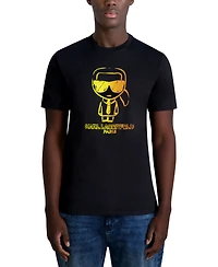 Karl Lagerfeld Paris Men's Outline Character Logo Graphic T-Shirt