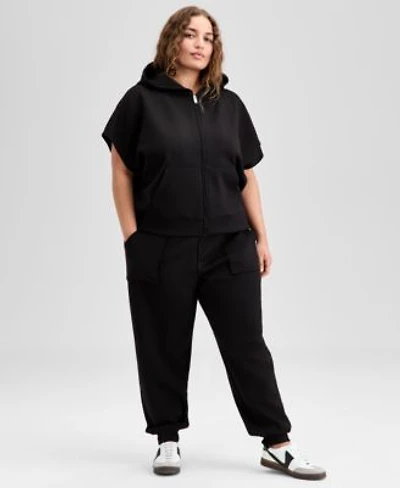 Now This Trendy Plus Size Cap Sleeve Scuba Knit Hoodie Jogger Pants Exclusively At Macys
