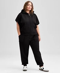 Now This Trendy Plus Size Cap Sleeve Scuba Knit Hoodie Jogger Pants Exclusively At Macys