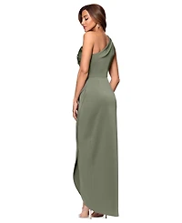 Xscape Women's Asymmetric One-Shoulder Satin Gown