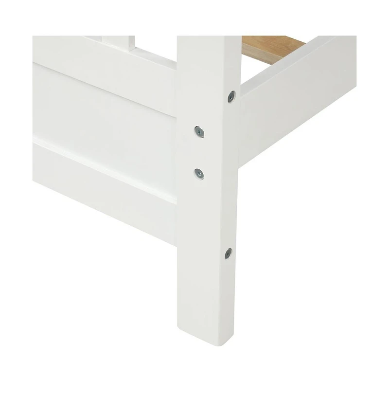 Sturdy Wood Bed Frame with Support Slats for Bedroom Furniture