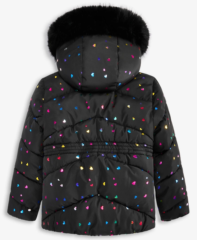 S Rothschild & Co Toddler and Little Girls Foil Quilt Puffer Jacket