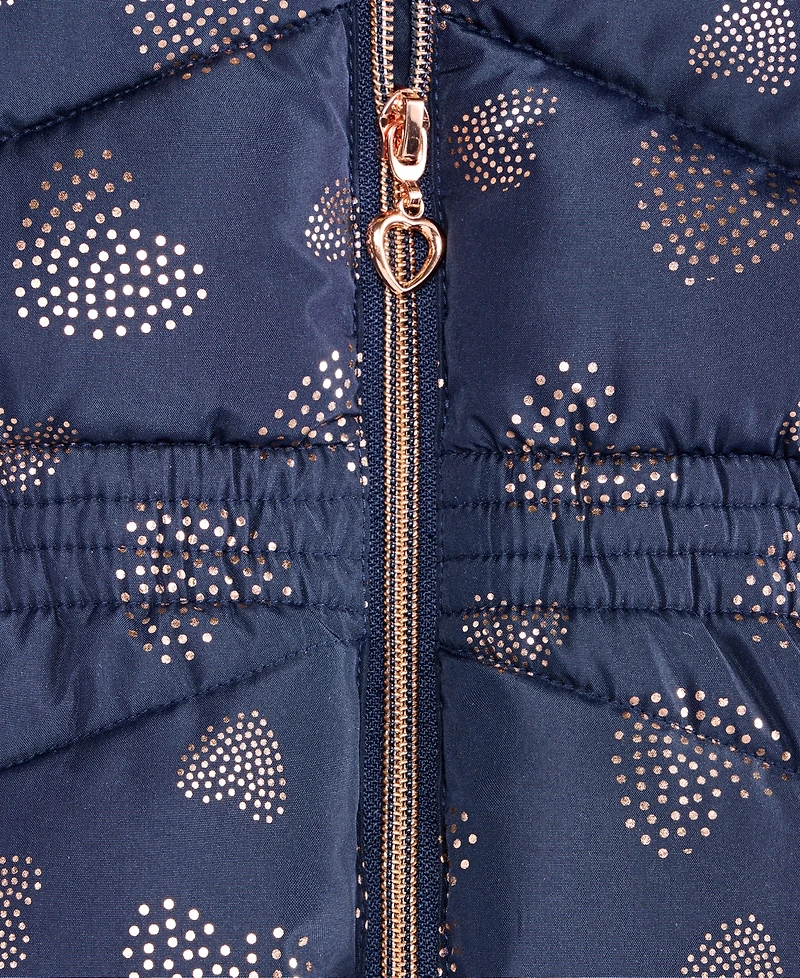 S Rothschild & Co Toddler and Little Girls Foil Quilt Puffer Jacket