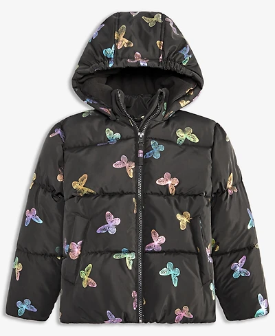 S Rothschild & Co Toddler and Little Girls Foil Bubble Jacket
