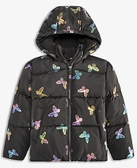 S Rothschild & Co Toddler and Little Girls Foil Bubble Jacket
