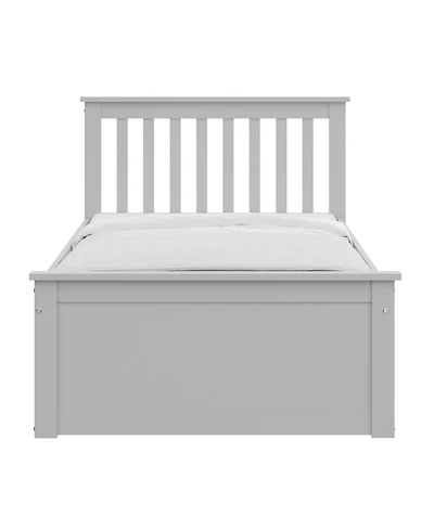 Solid Wood Bed with Pull-Out Trundle – Space-Saving Twin Frame for Kids or Guest Room