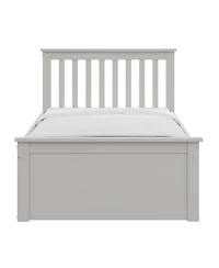 Solid Wood Bed with Pull-Out Trundle – Space-Saving Twin Frame for Kids or Guest Room