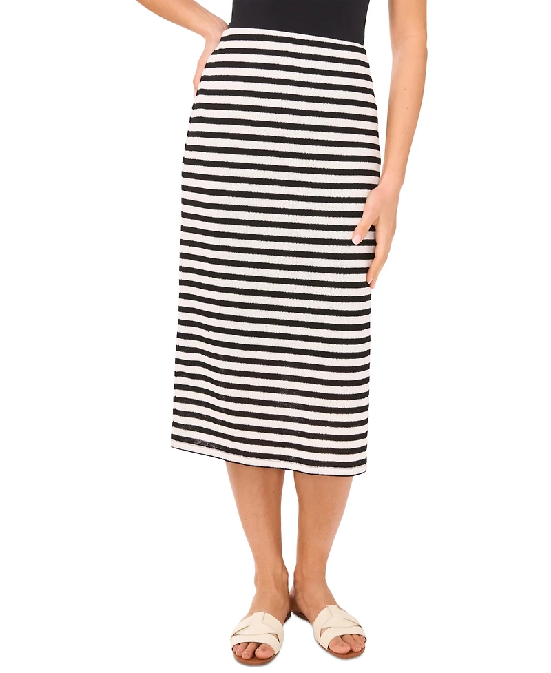 Vince Camuto Women's Striped Relaxed Pull-On Midi Skirt