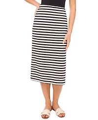 Vince Camuto Women's Striped Relaxed Pull-On Midi Skirt