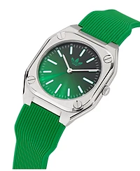 adidas Unisex Analog Green Silicone Watch, 39mm