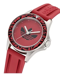 adidas Unisex Analog Red Silicone Watch, 44mm