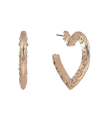 Rachel Rachel Roy Gold Tone Textured Post Heart Earrings