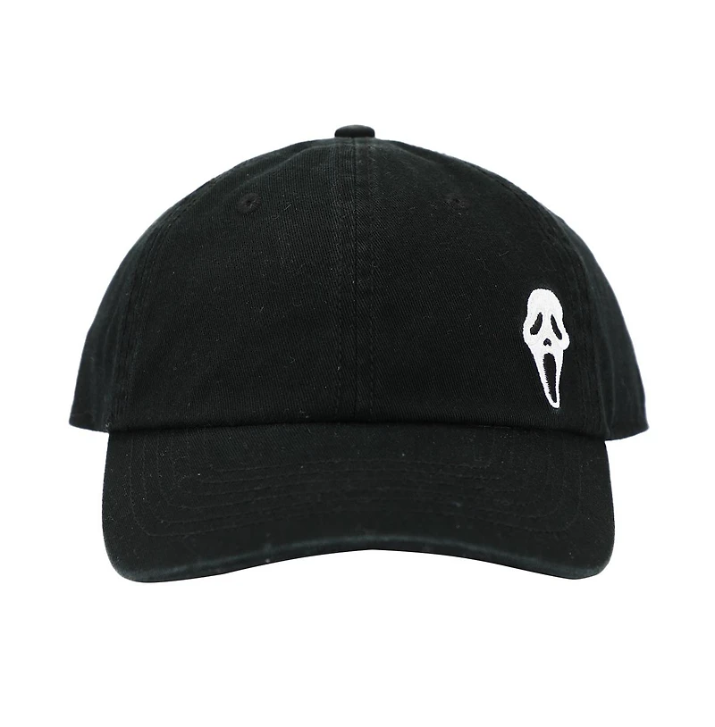 Ghostface Men's Dad Plain Black Embroidered Patch Hat with pre-curved bill for Men