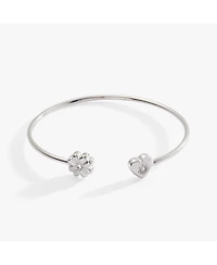 Love Luck Heart And Clover Flex Cuff Bracelet