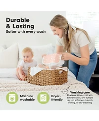 KeaBabies 6-Pack Cami Baby Washcloths for Newborn, Cotton Face Wash Cloths Babies, Soft & Absorbent Bath Towels
