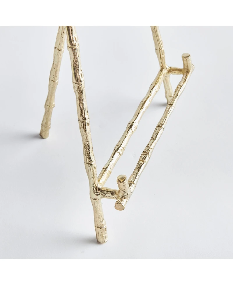 14.5" Baldwin Premium Gold Finish Bamboo Decorative Medium Cookbook Art Picture Frame Luxury Easel Holder