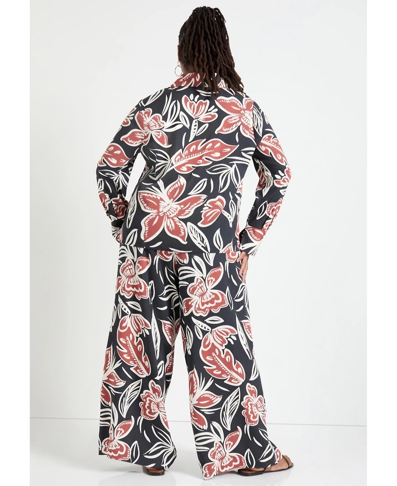 June + Vie Women's Button-Down Blouse
