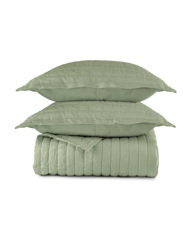 French Linen Channel Stitch Quilt & Sham Set - King/Cal King