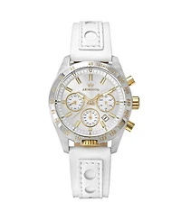 Abingdon Co. Women's Jordan Chronograph Multifunctional Champagne Leather Strap Watch, 40mm