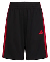 adidas Big Boys Elastic Waistband Essentials 3-Stipe Shorts