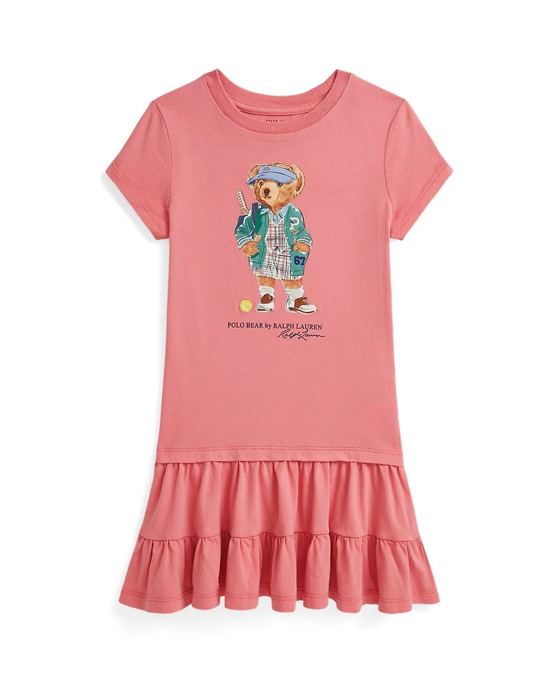 Polo Ralph Lauren Toddler and Little Girls Bear Tiered Jersey Dress