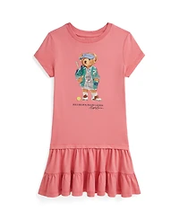 Polo Ralph Lauren Toddler and Little Girls Bear Tiered Jersey Dress