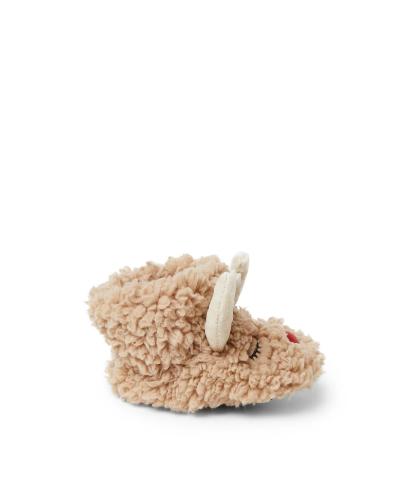 Dearfoams Baby Boys Harley Holiday Christmas Reindeer Bootie Slipper