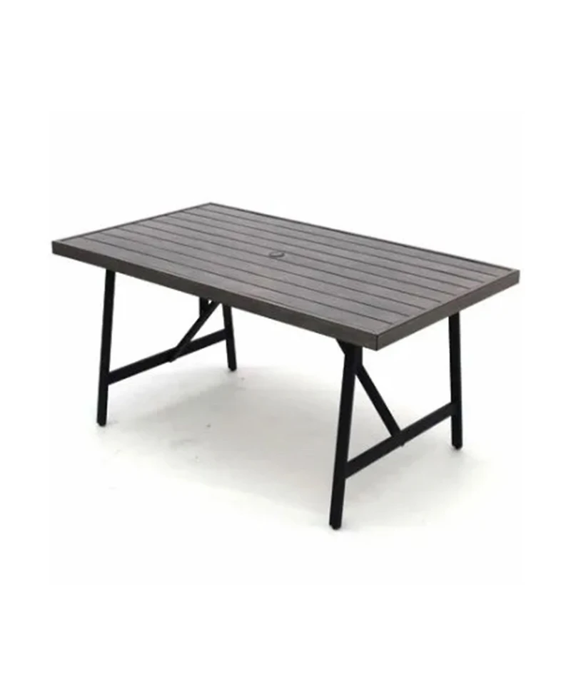 Four Seasons Courtyard Norwalk Slat Top Aluminum All Weather Patio Dining Table