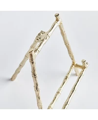 10.5" Baldwin Premium Gold Finish Bamboo Decorative Small Cookbook Art Picture Frame Luxury Easel Holder