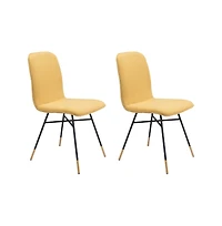 Set of Two Upholstered Fabric Dining Chairs for Kitchen and Dining Room