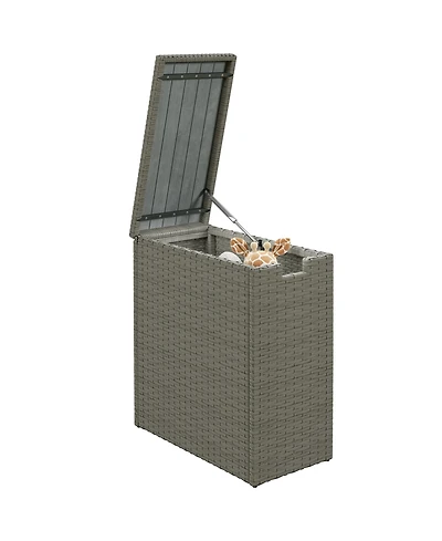 Outsunny 17 Gallon Wicker Deck Box, Small Outdoor Storage