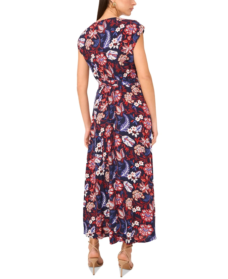 Sam & Jess Women's Floral Challis Belted Maxi Dress