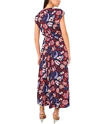 Sam & Jess Women's Floral Challis Belted Maxi Dress