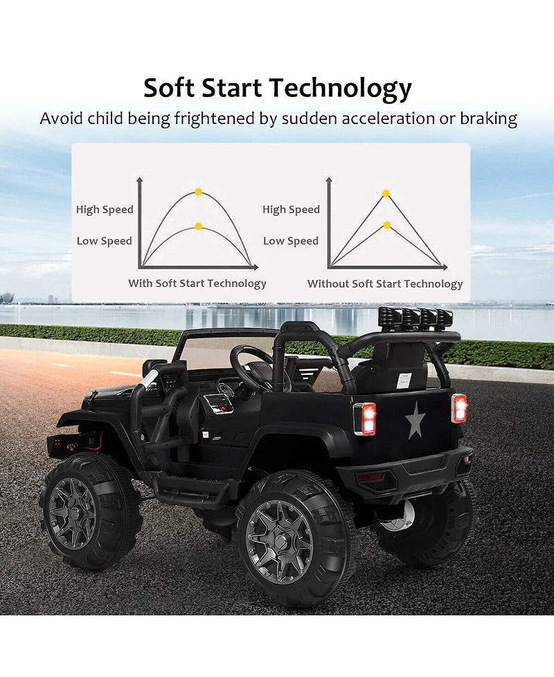 12V Electric Ride On Truck with Parental Remote Control and Led Lights