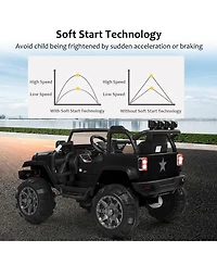 12V Electric Ride On Truck with Parental Remote Control and Led Lights