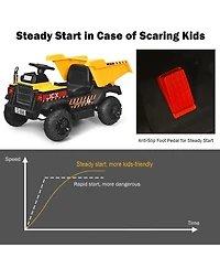 12V Battery Kids Ride On Dump Truck with Electric Bucket and Dump Bed