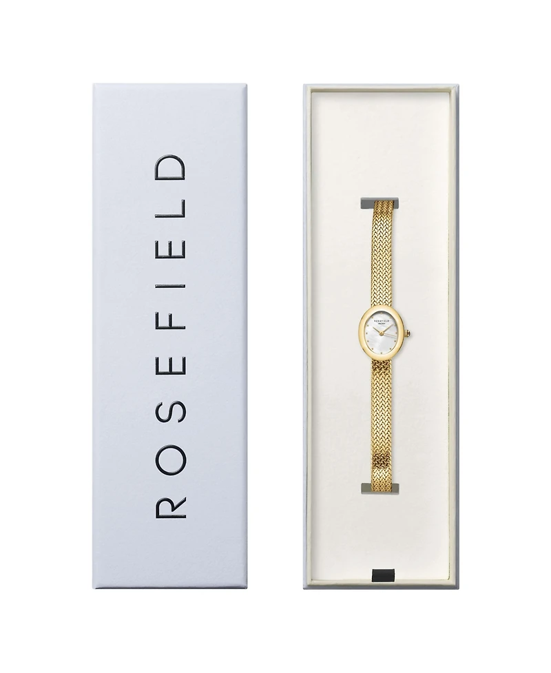 Rosefield Mini Oval Women's Gold Tone Stainless Steel Bracelet Watch 22mm