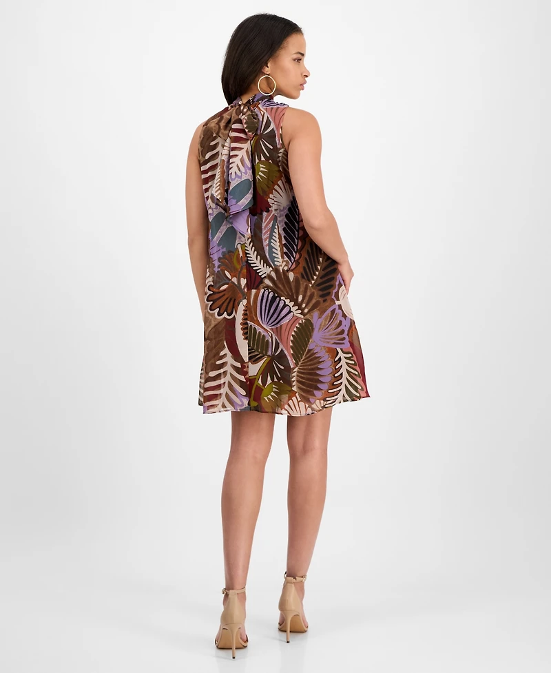 Robbie Bee Petite Printed Mock-Neck Shift Dress