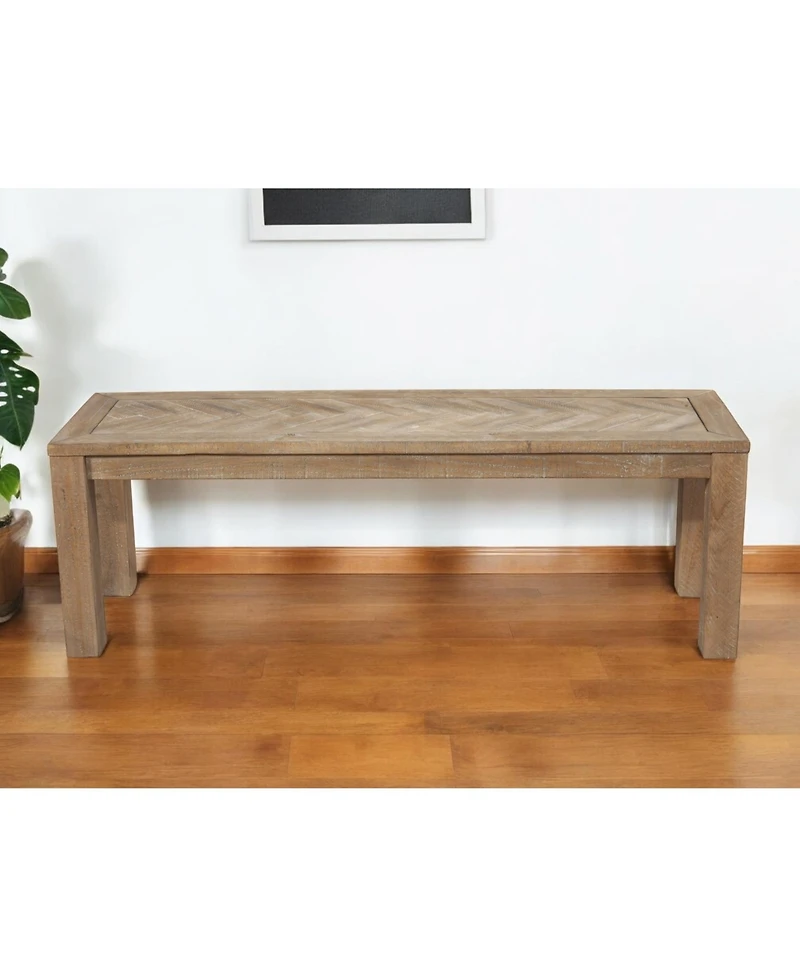 Distressed Solid Wood Dining Bench for Home Dining Room or Kitchen Seating